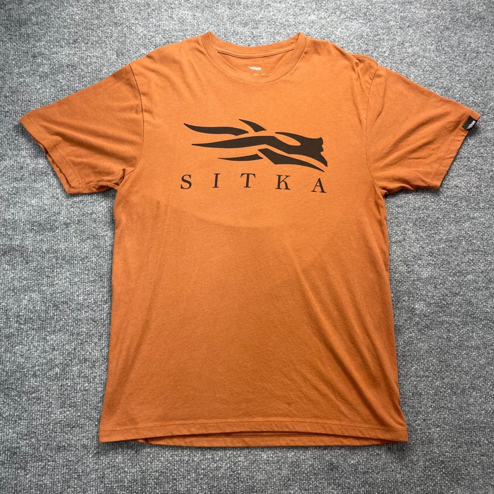 Sitka Gear Mens Graphic Logo T-Shirt Burnt Orange Short Sleeve Medium